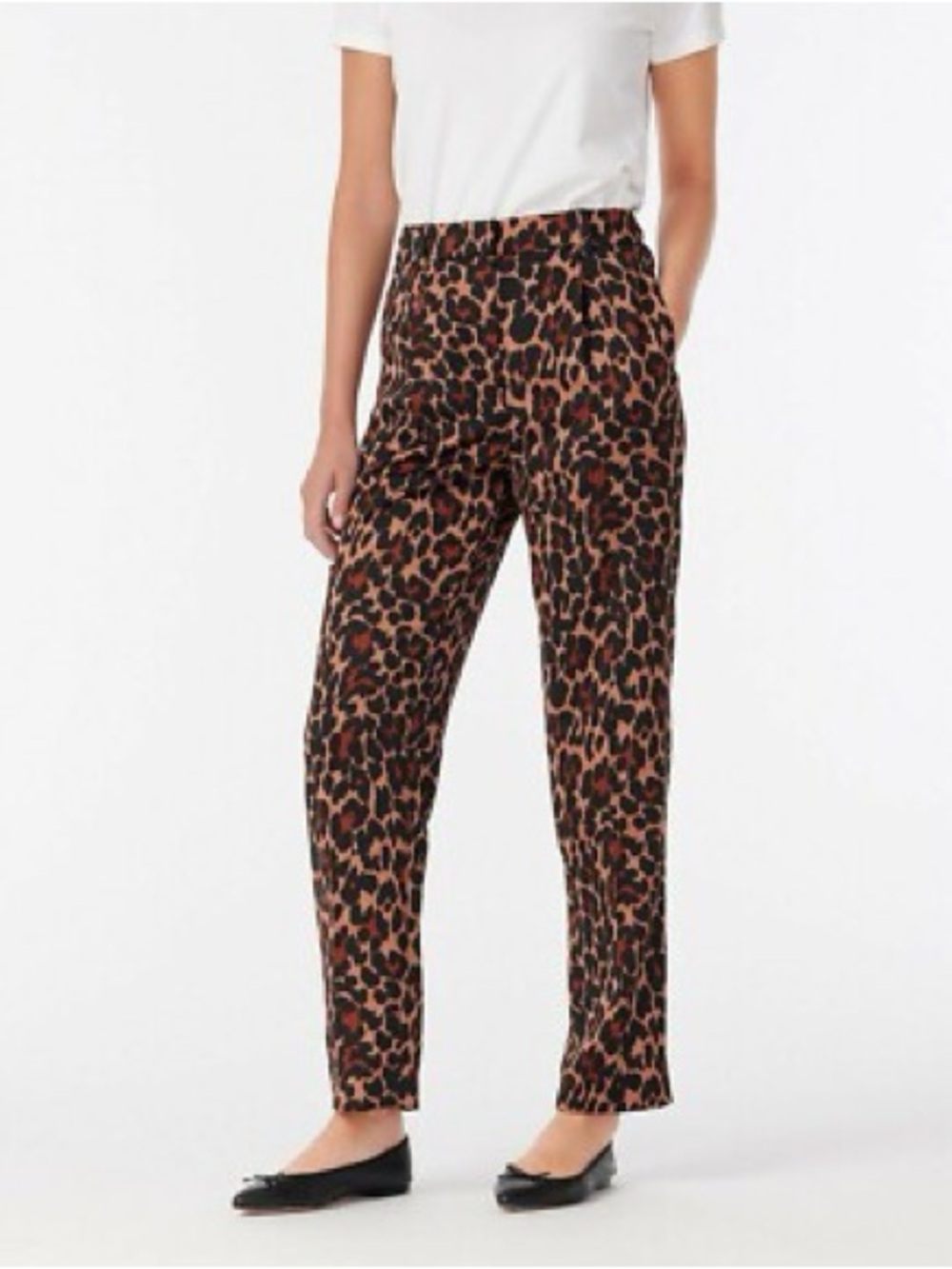 Leopard Print Tapered Pants - Brown & Black